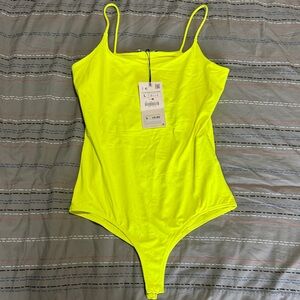 New Zara Neon Yellow Bodysuit